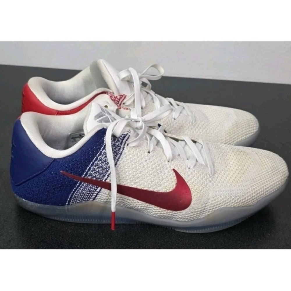 Nike Kobe 11 Elite Low USA Red White Blue USA Sneakers Basketball Men 14 EUC